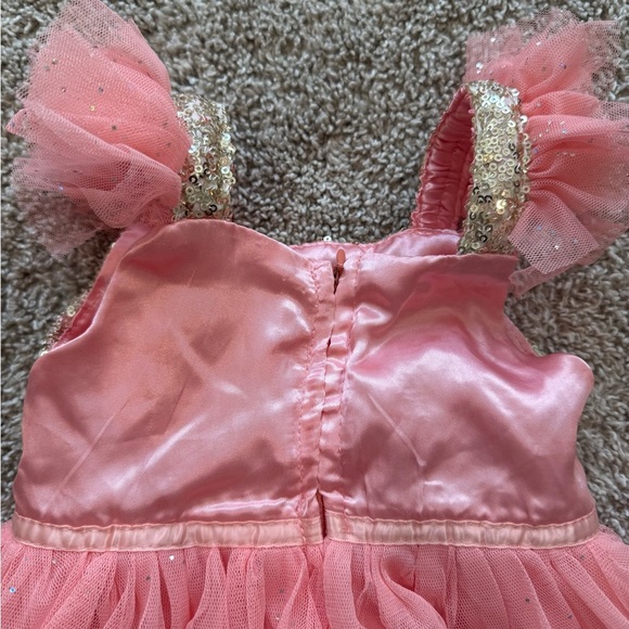 Popatu Toddler 2T Sequin Tulle Party Dress – Pink & Gold Sparkle Dress Fancy - Picture 11 of 11